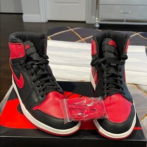 Nike Men's Black and Red High-Top Sneakers brand New